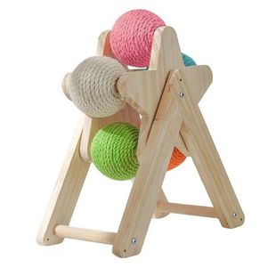 Wood Cat Scratching Ball Furniture Protect Cat Scratching