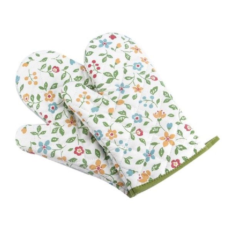 1 Pair Oven Mitts Floral Kitchen Gloves For Oven Cooking,