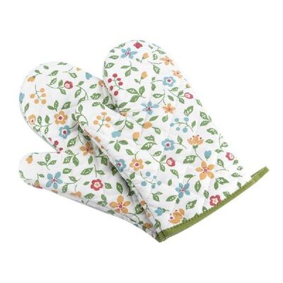 1 Pair Oven Mitts Floral Kitchen Gloves For Oven Cooking,