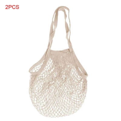 2pc Mesh Bag String Shopping Bag Long Strap Handbag