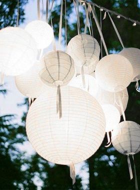10inch 25cm Solar Lanterns with Tassel LED Wedding Festival