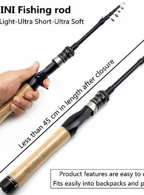 168/180/198Cm Joran Casting Pancing Teleskopik Tongkat