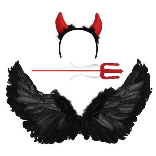 3pcs Cosplay Costume Set Pitchfork Angel Cosplay Costume