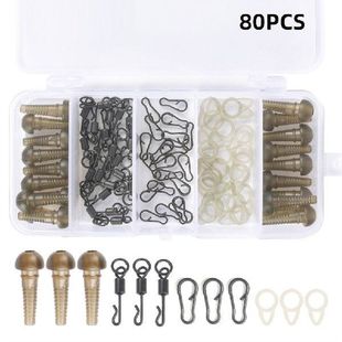 80pcs Fishing Swivels Snap High Speed Barrel Rolling Swivel