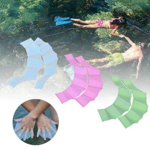 1 Pair Swimming Flippers Hand Swim Trainning Finger Gloves