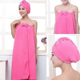 Wearable Towel Bathrobe Bathroom Soft Polyester Miraculous