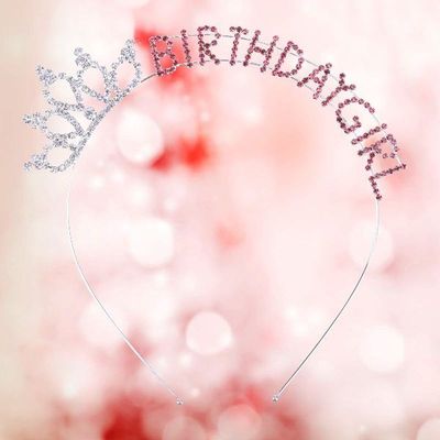 Women's Birthday Crystal Tiara Crown Headband for Birthd