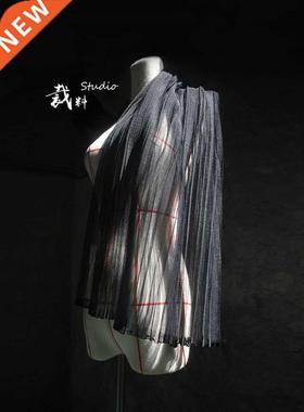 Large Pleated Yarn Black Mesh Pleating Pleated Designer
