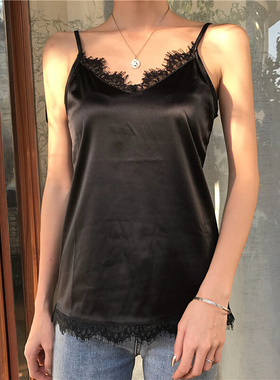 2022 Summer Satin Tank Top Women Camis Roupas Slik Summer La