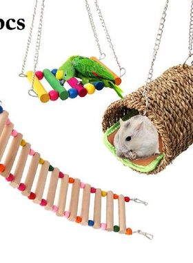 Birds Pets Parrots Ladders Climbing Toy Hanging Natural