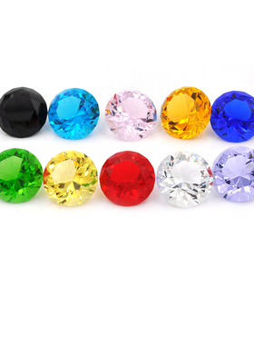 30mm Colorful Crystal Diamond Pink Red Blue Paperweight