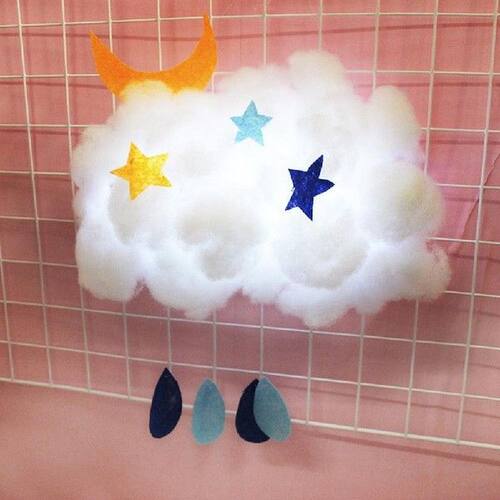 Creative DIY Handmade Cotton Cloud Shape LED Night Light