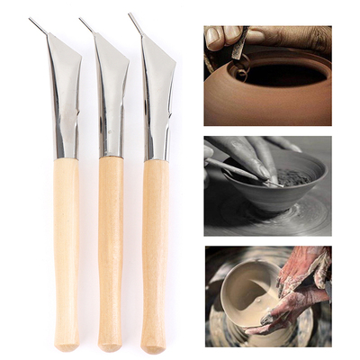 3Pcs Stainless Steel Pottery Clay Sculpture Wax Tools Set