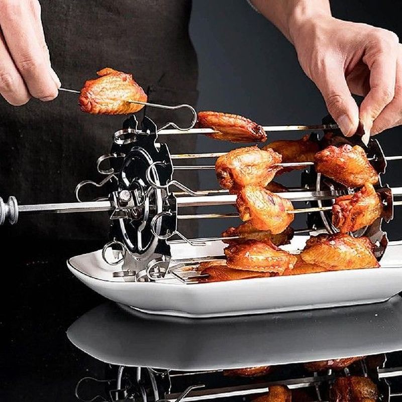 Barbecue Cage Stainless Steel Rotating Drill Kebab Maker
