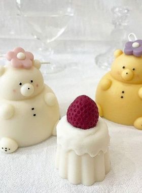 Cetakan Silikon Bentuk Beruang 3D DIY Hewan Cetakan Lilin