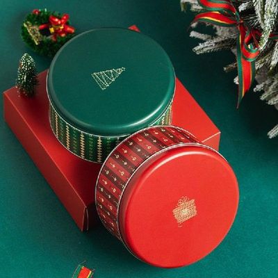 Christmas Cookies Packaging Tin Box New Year Party Handmade
