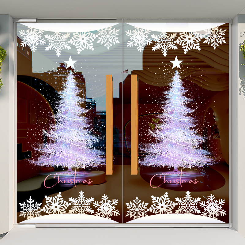 店铺装饰门贴玻璃贴超透