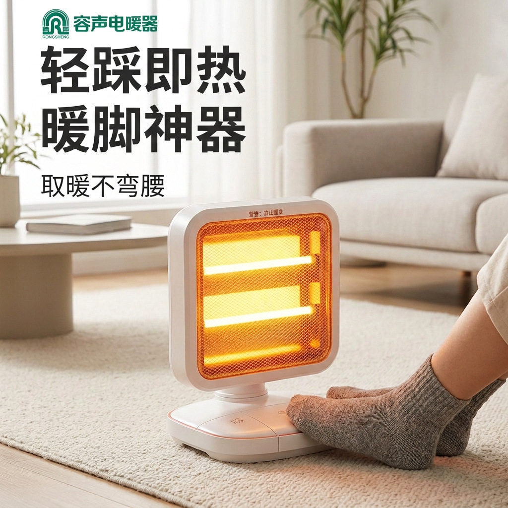 容声小太阳取暖器轻踩即