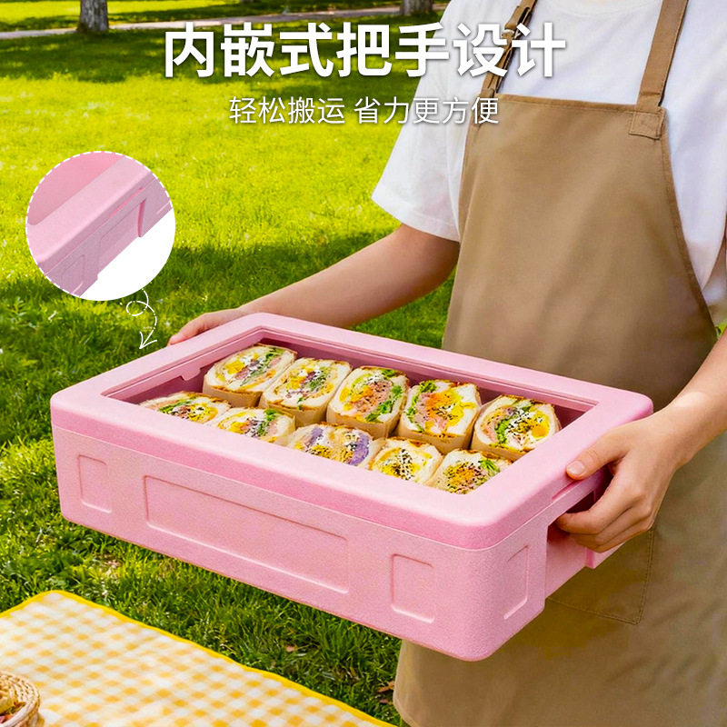商用摆摊可视保温EPP泡沫保冷箱图片