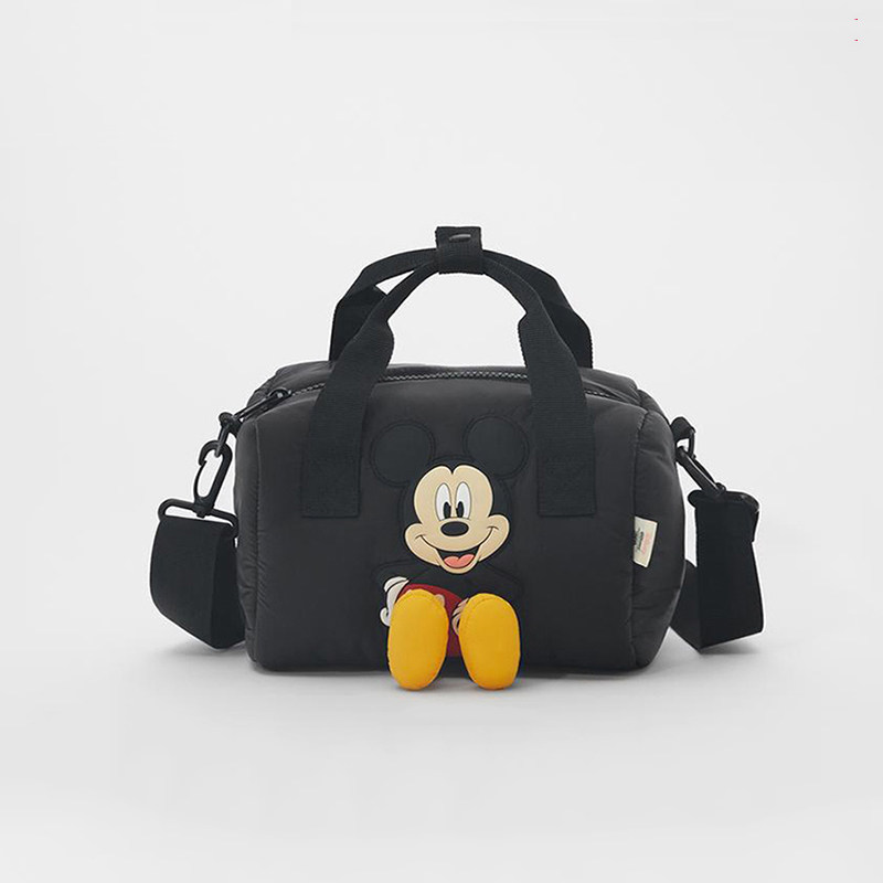 黑色米老鼠保龄球手提包2026新品爆款时尚百搭高级感单肩斜挎包