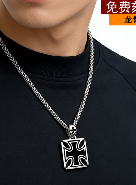 个性日韩版时尚滴胶黑色项链吊坠潮流男嘻哈时尚简约卫衣吊坠