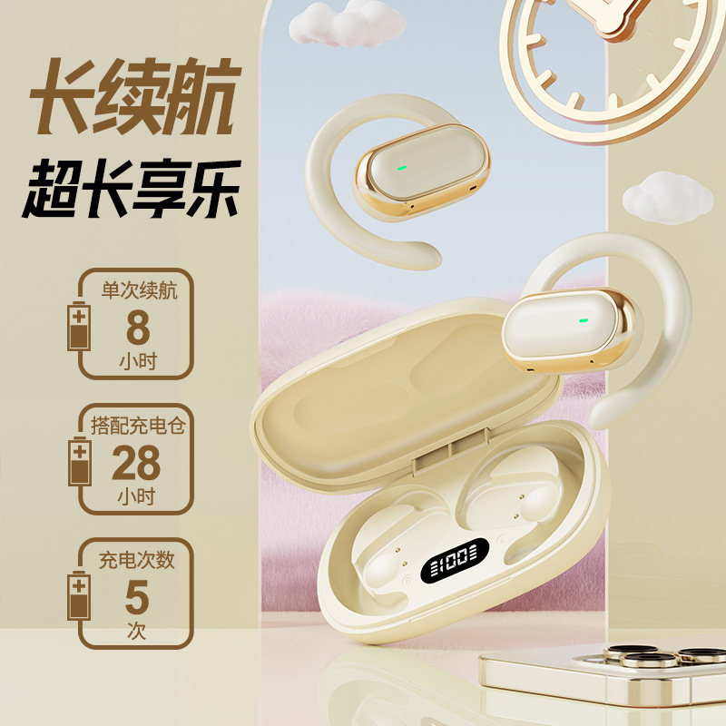 跨境蓝牙X96挂耳式高音质5.4真无线长续航私模电脑通用耳机typec