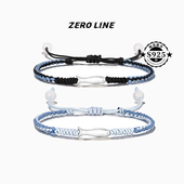 zeroline小鱼手链女纯银轻奢小众情侣手绳男蓝色编织红绳生日礼物