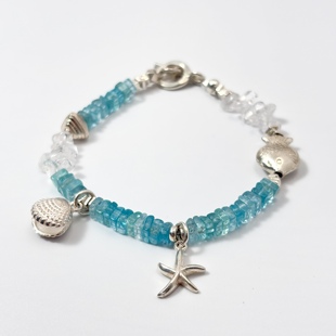 【直播—海岛日记】zeroline磷灰石碎石白水晶手串女纯银水晶手链