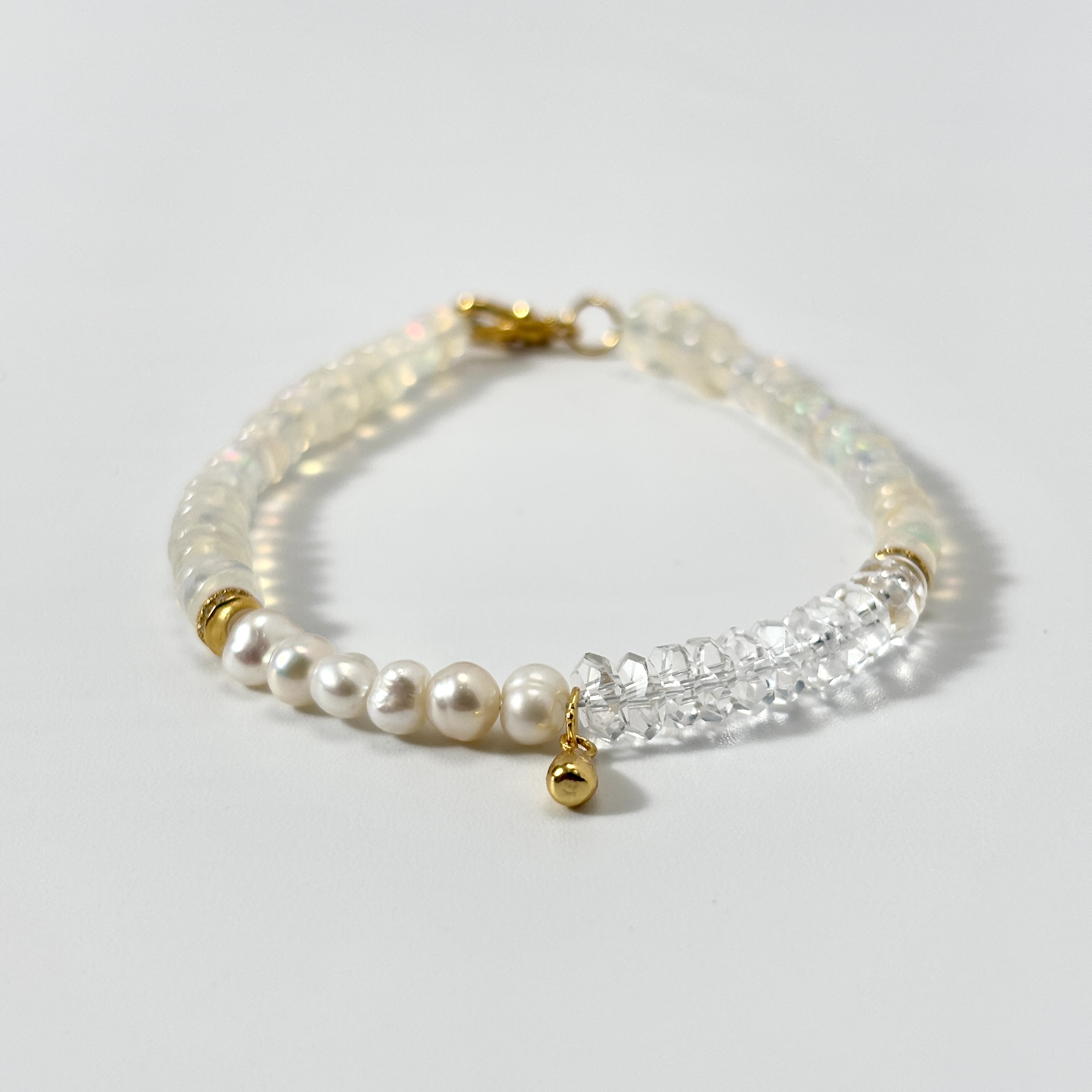 zeroline欧泊石手链女白水晶珍珠