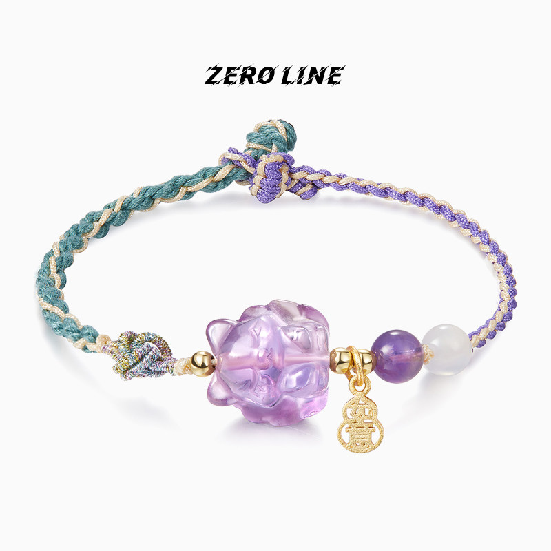 zeroline九尾狐紫水晶手链女