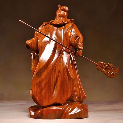 木雕关公摆件大号实木武财神供奉关公像客厅商铺红木