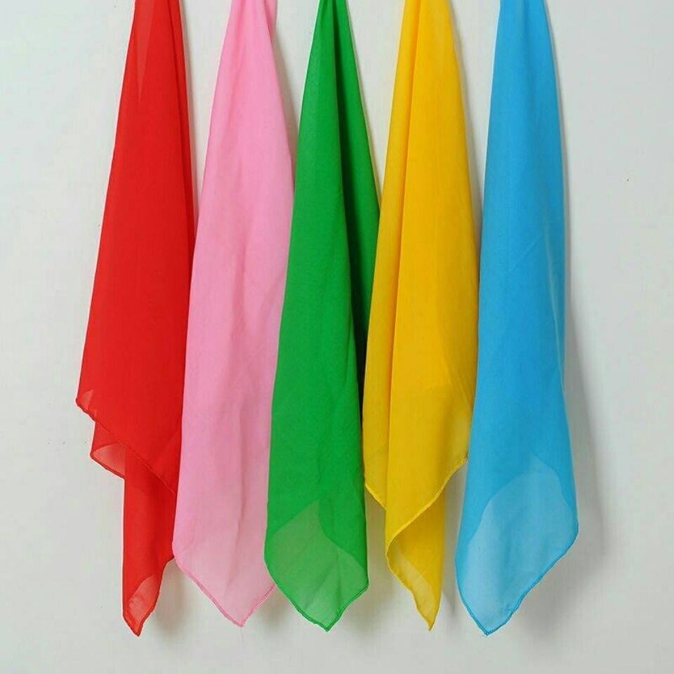 舞蹈丝巾纱巾小方巾手娟花考级茶山放歌道具跳舞手帕胶州秧歌丝巾