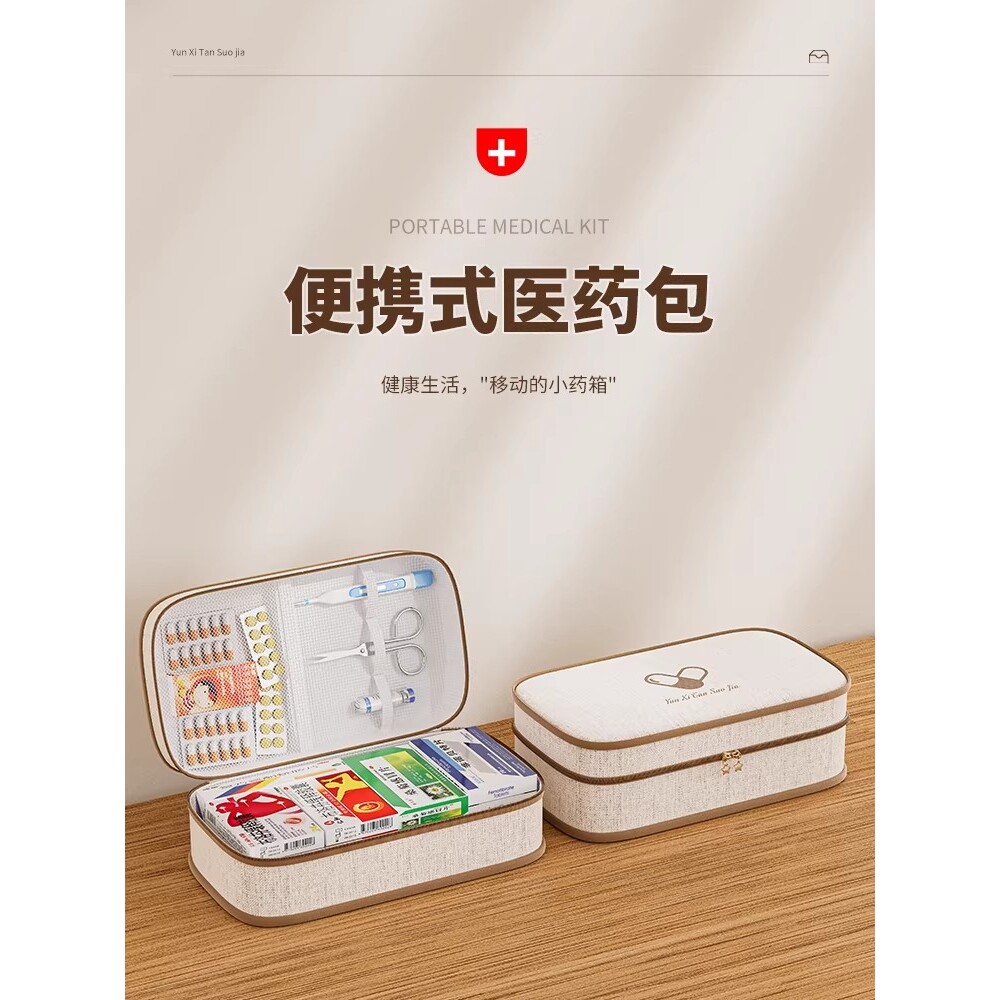 家用便携式医药包旅行收纳大容量药品出门随身户外应急药品收纳盒