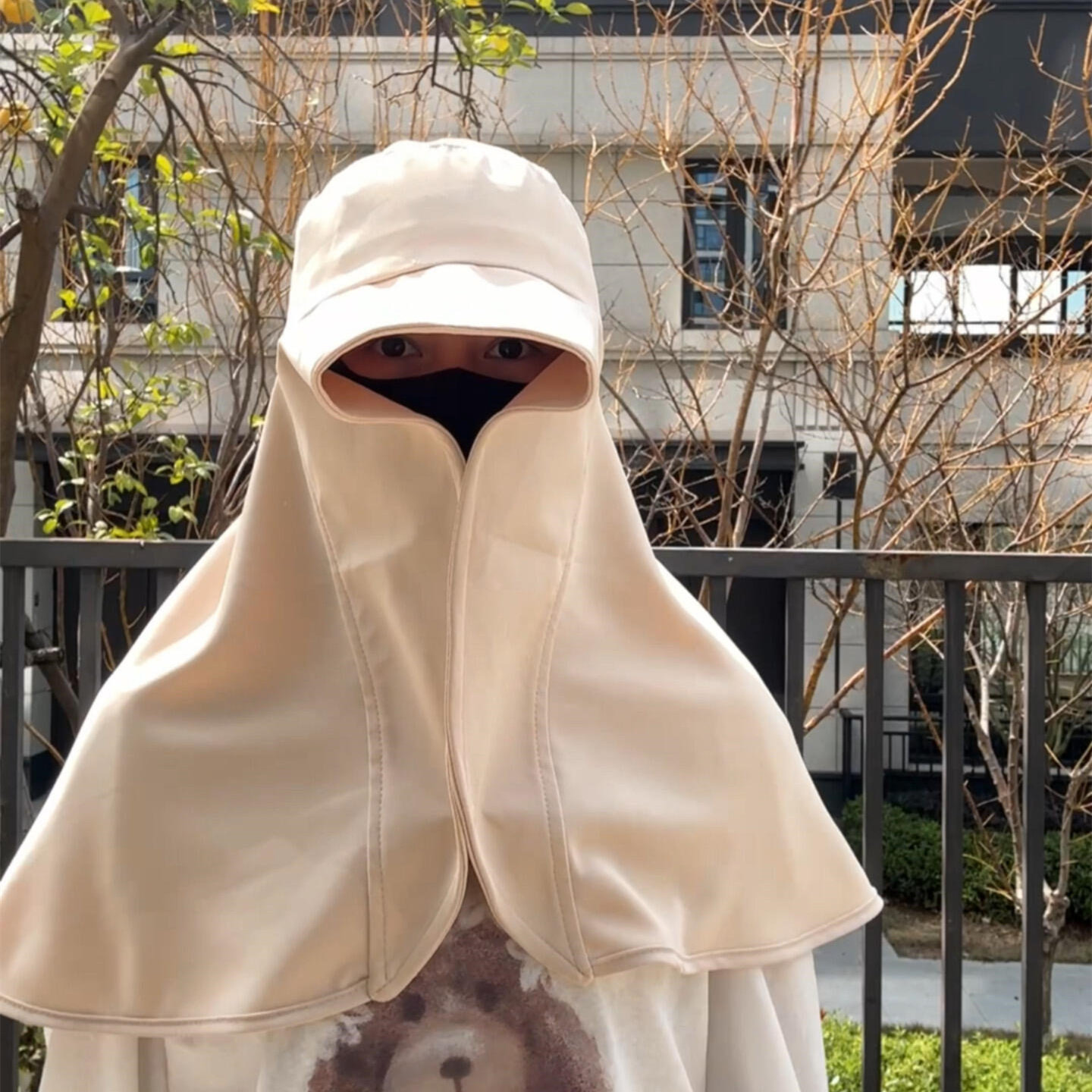 全脸披肩防晒帽男女通用大帽檐护颈一体遮阳面罩夏季户外防紫外线