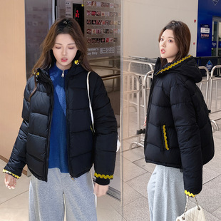 贝壳刺绣面包服外套2026冬季新款学生短款面包服平价好穿防寒服女