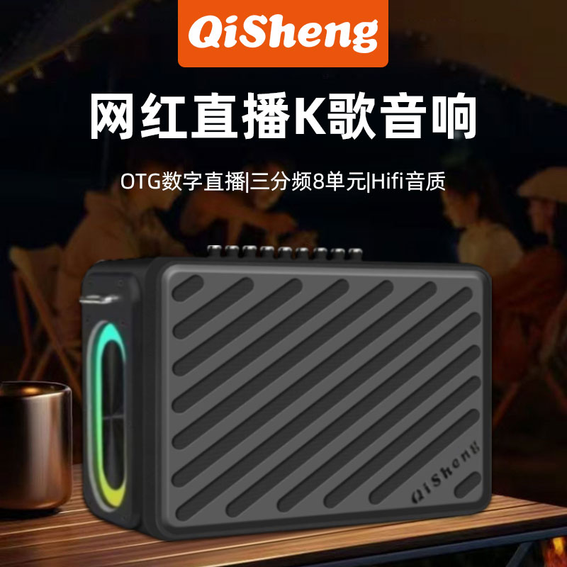 奇声广场舞音响户外k歌乐器新款移动大功率声卡多功能一体机音箱
