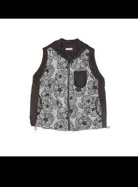 斯琴2024秋冬专柜正品女提花拼接连帽短款宽松休闲马甲FBCDS02364