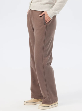 斯琴秋专柜正品灰咖纯棉松紧腰宽松直筒休闲裤子长裤BDQK003123