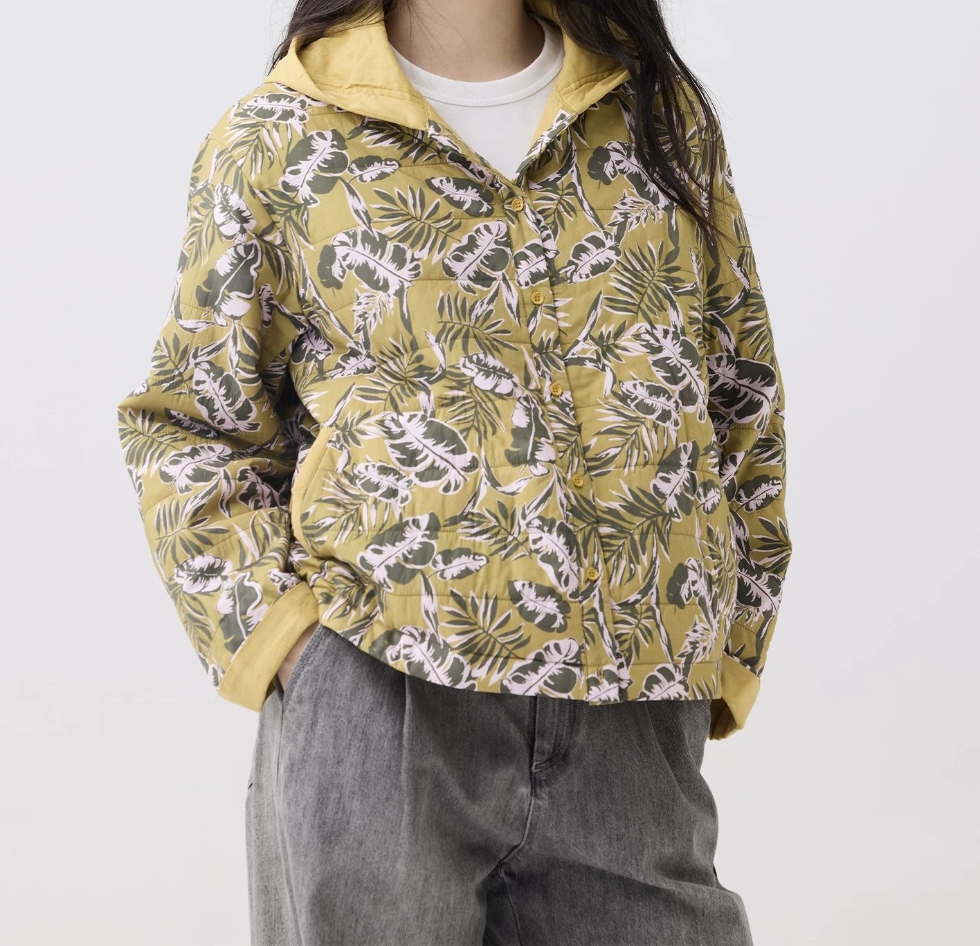 斯琴2025秋冬专柜正品撞色印花连帽棉质棉服外套宽松女BEDS004150