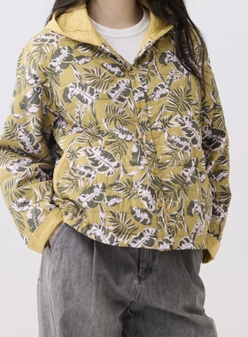 斯琴2025秋冬专柜正品撞色印花连帽棉质棉服外套宽松女BEDS004150