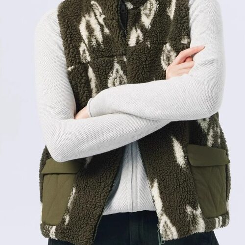 斯琴2023冬专柜正品提花拼接立领拉链加厚直筒棉马甲 BCDS021150