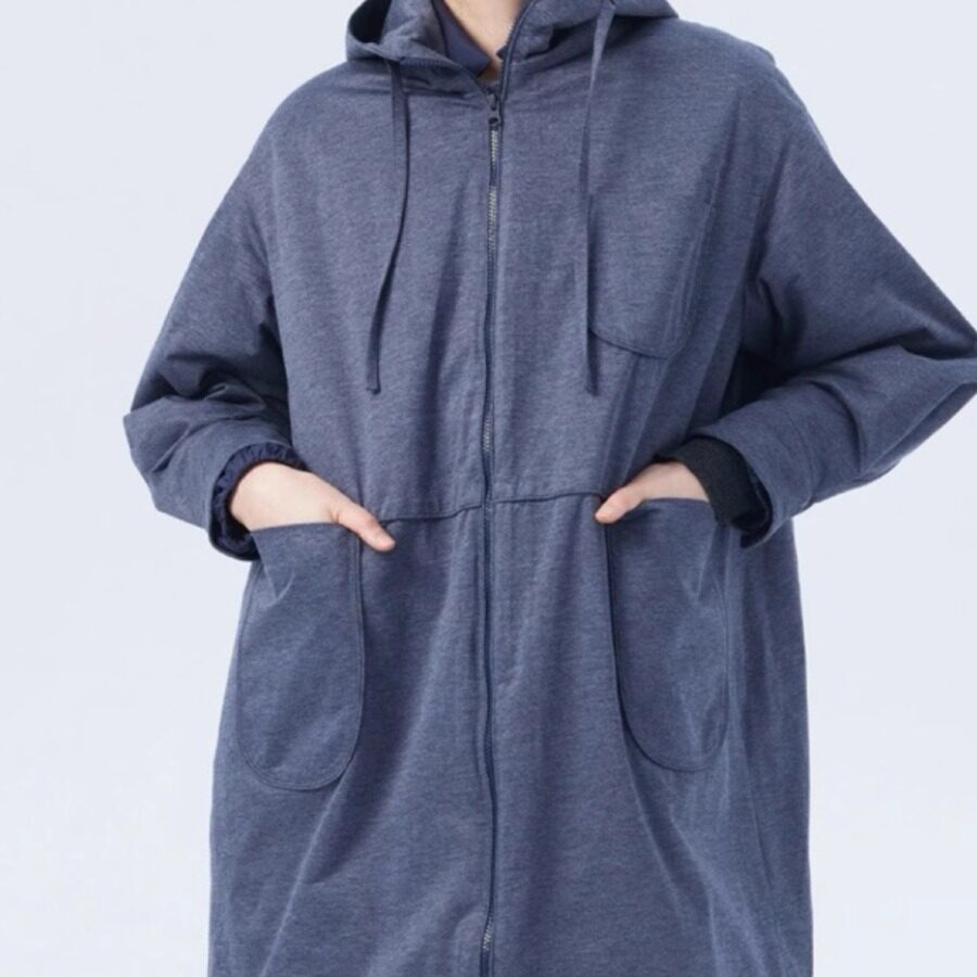 斯琴2023冬专柜正品灰兰90%鹅绒连帽刺绣厚羽绒服两件套BCDS01079