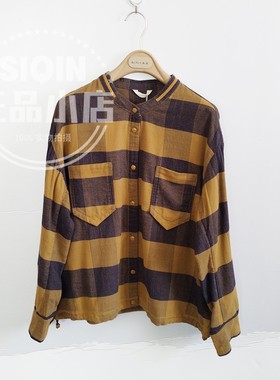 斯琴2023春新款纯棉格子长袖衬衫BCCS025109 1080