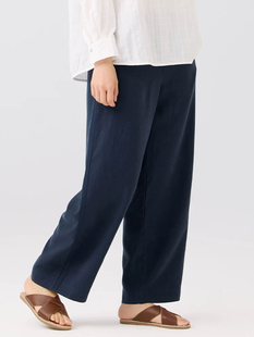 阔腿裤 子宽松直筒长裤 BECK00149 莱赛尔混纺休闲裤 斯琴2025春新款