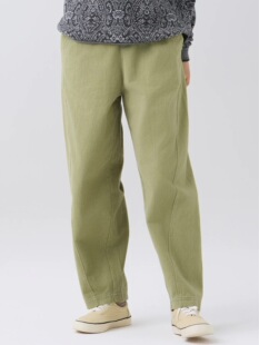 BEQK01404 子长裤 斯琴2025秋冬专柜正品 绿色纯棉松紧腰宽松休闲裤