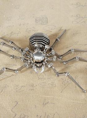 创意手工制作手脚可折叠金属工艺品朋克蜘蛛时钟SMG朋克蜘蛛时钟