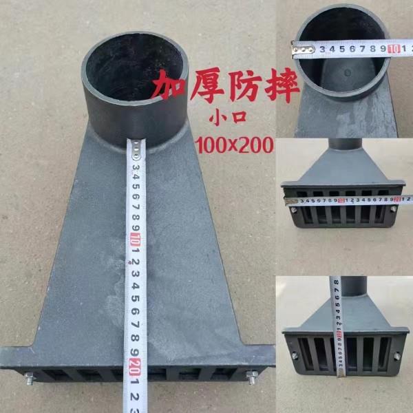 铸铁侧排雨水斗87型侧入式墙雨水口圆口方口侧排地漏穿墙漏斗