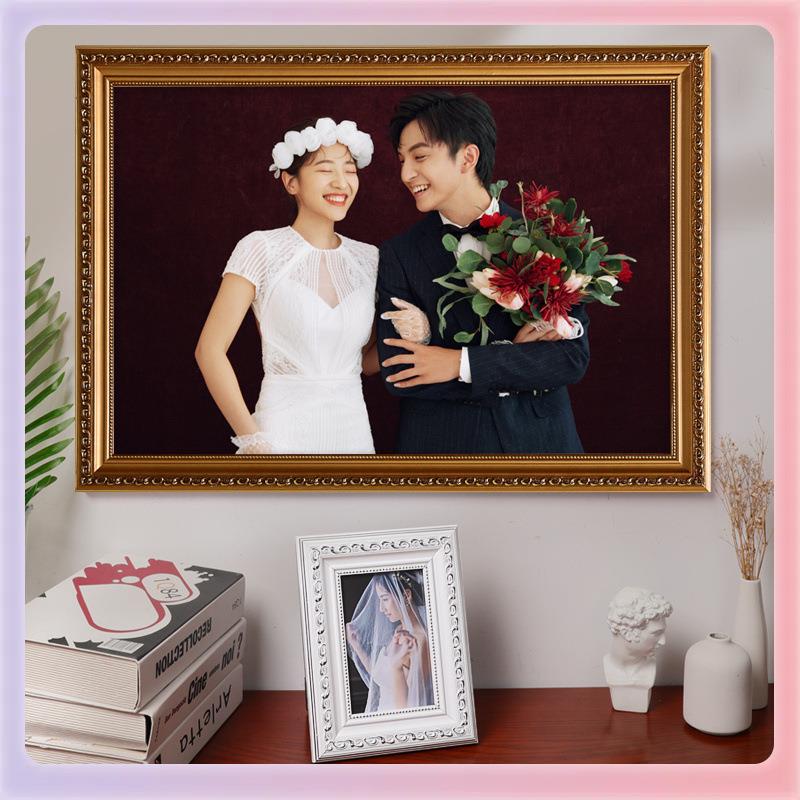TUF4婚纱照照片打印加相框挂墙洗照片做成结婚照全家福放大框架定