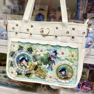 华丽痛板原神温迪成品痛包斜跨包吧唧托徽章谷子少女绑带单肩包