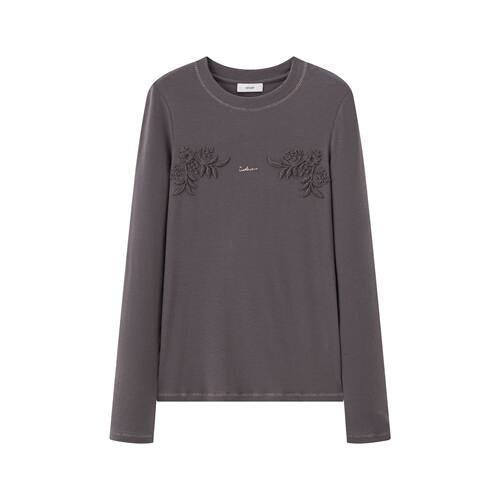 ICE DUST 项小七 设计师品牌26早春新品休闲时尚复古刺绣打底衫